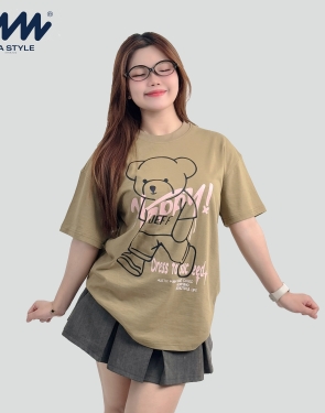 Áo Thun Unisex MIA Style Chính Hãng Màu Nâu, Vải Cotton 2 Chiều Dày Dặn Cao Cấp In 3D