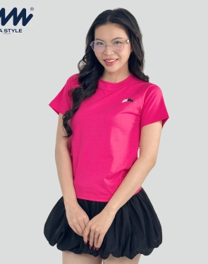 Áo Baby Tee MIA Style Chính Hãng Màu Hồng, Vải Cotton 2 Chiều Dày Dặn Cao Cấp In 3D