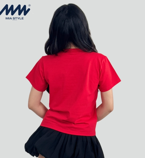Áo Baby Tee MIA Style Chính Hãng Màu Đỏ, Vải Cotton 2 Chiều Dày Dặn Cao Cấp In 3D