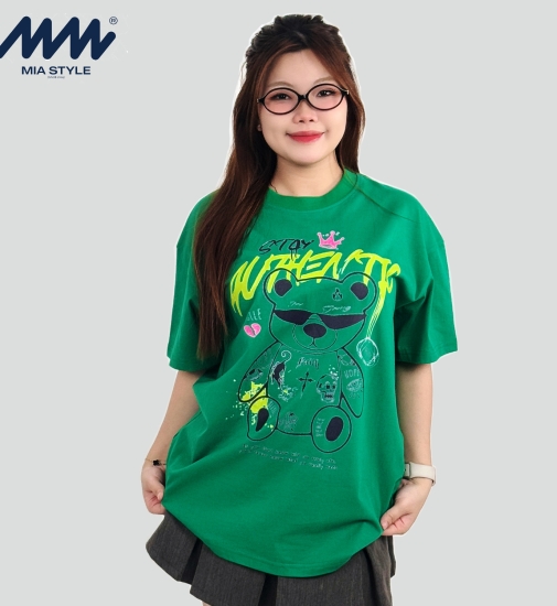 Áo Thun Unisex MIA Style Chính Hãng Màu Xanh, Vải Cotton 2 Chiều Dày Dặn Cao Cấp In 3D