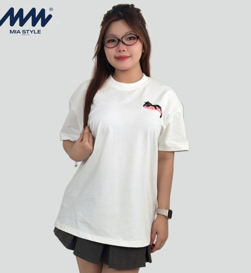 Áo Thun Unisex MIA Style Chính Hãng Màu Trắng, Vải Cotton 2 Chiều Dày Dặn Cao Cấp In 3D