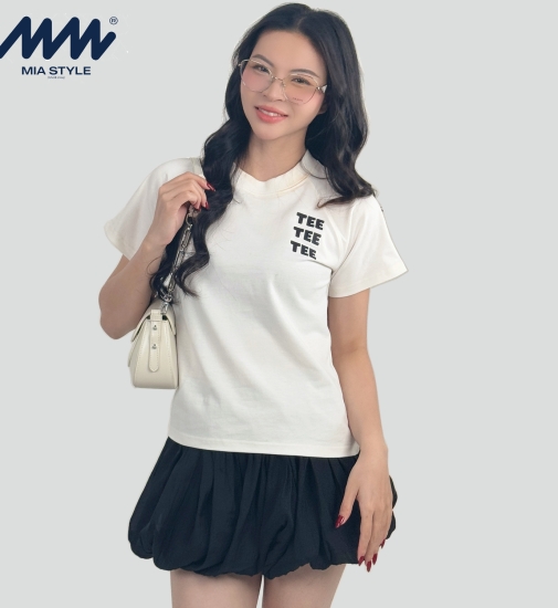 Áo Baby Tee MIA Style Chính Hãng Màu Trắng, Vải Cotton 2 Chiều Dày Dặn Cao Cấp In 3D