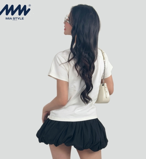 Áo Baby Tee MIA Style Chính Hãng Màu Trắng, Vải Cotton 2 Chiều Dày Dặn Cao Cấp In 3D