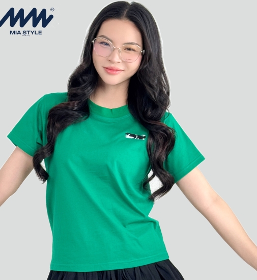 Áo Baby Tee MIA Style Chính Hãng Màu Xanh, Vải Cotton 2 Chiều Dày Dặn Cao Cấp In 3D