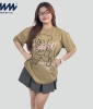 Áo Thun Unisex MIA Style Chính Hãng Màu Nâu, Vải Cotton 2 Chiều Dày Dặn Cao Cấp In 3D